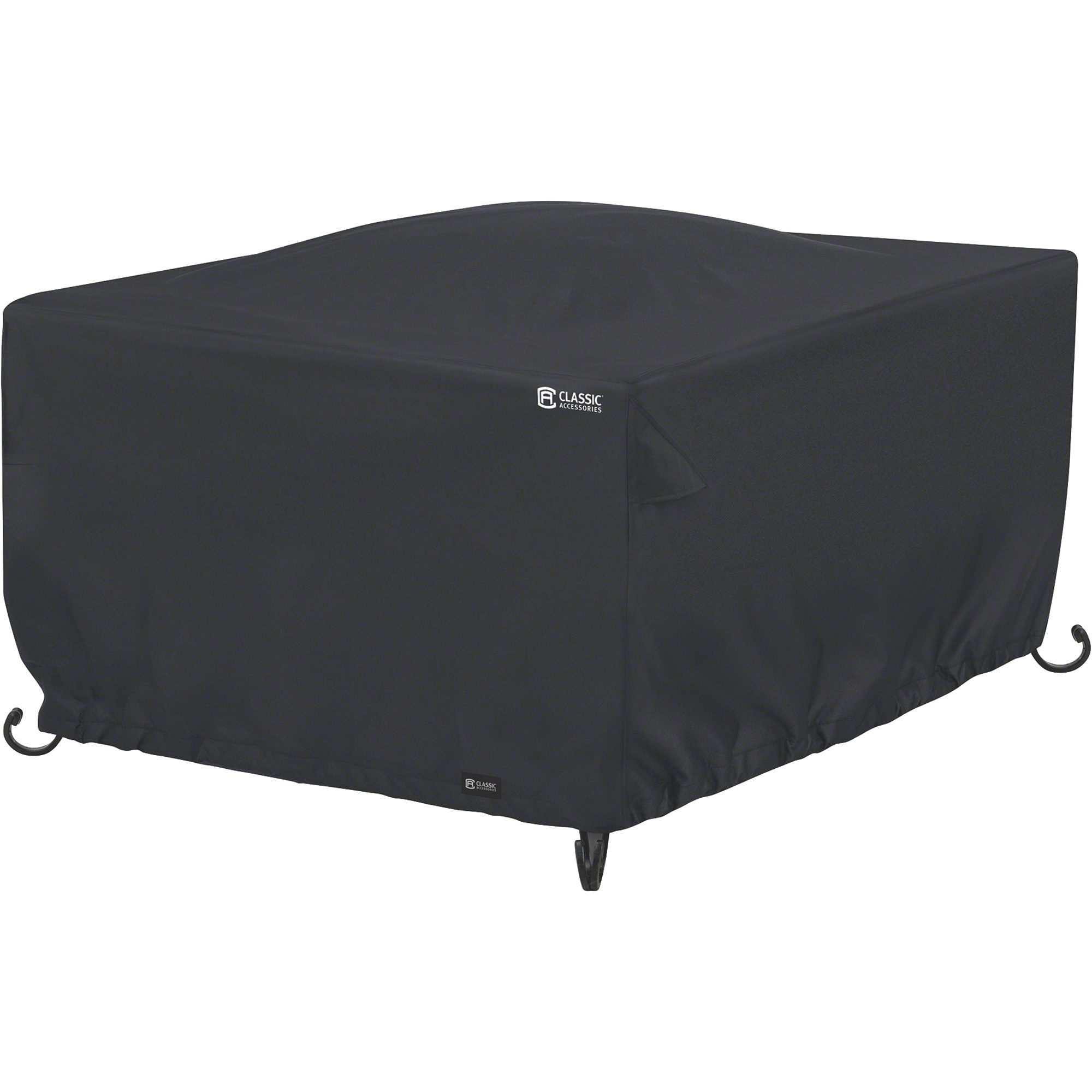 Classic Accessories Fire Pit Table Cover, Square, Black, Fits 42in.L x 42in.W x 22in.H Fire Pit, Model# 55-557-010401-00
